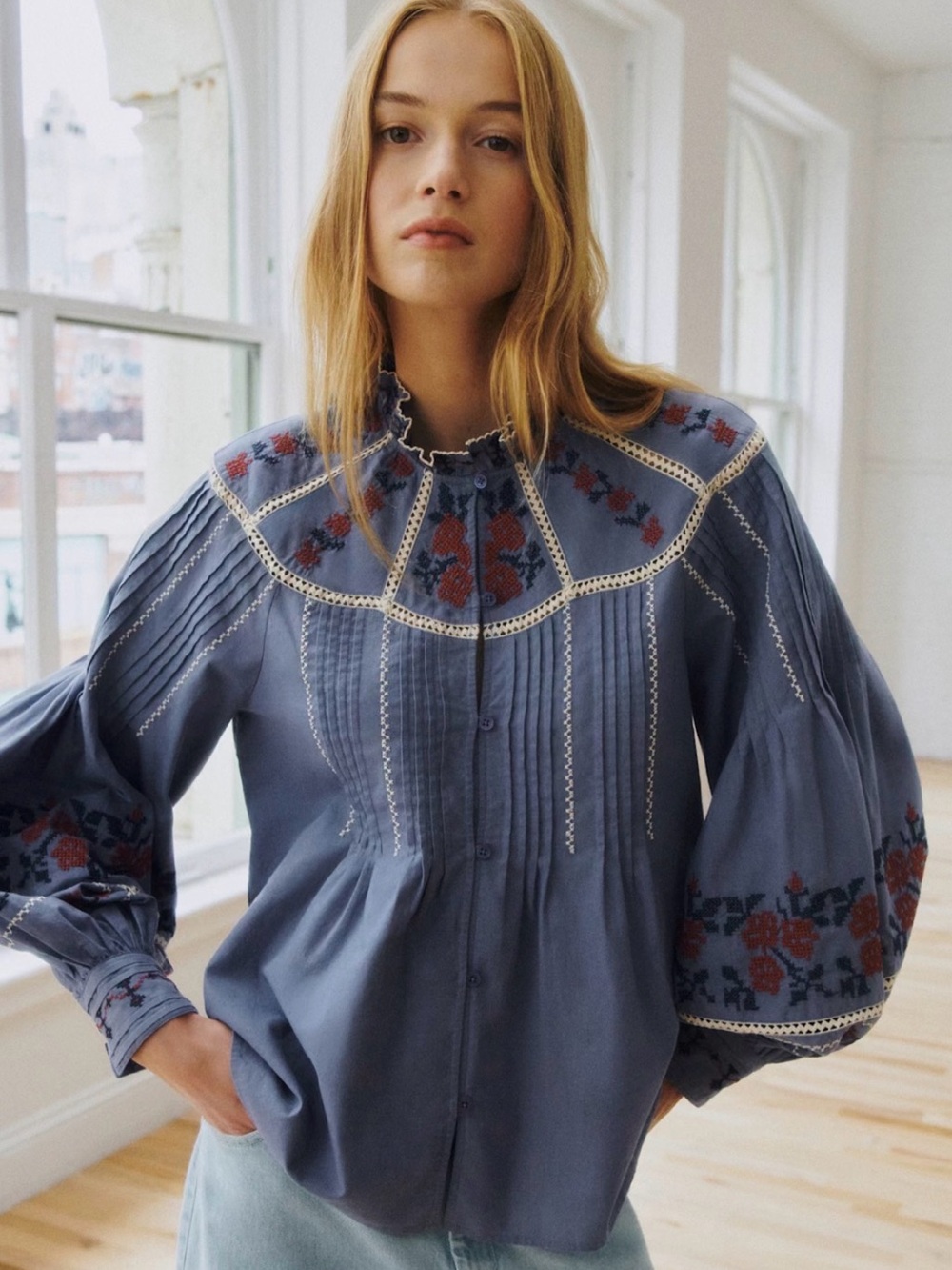 Sezane Eugenia Blouse - Sézane X Sea NY Size EU 38/US 6
